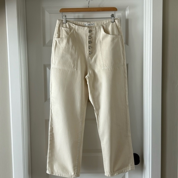 Mango/ MNG Jeans Size 8 Cream/Ivory Relaxed Fit - Picture 1 of 4